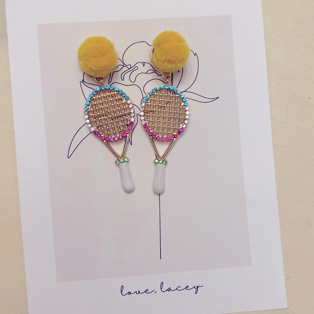 Tennis Tennis Ball Cute Earrings! NEW!!